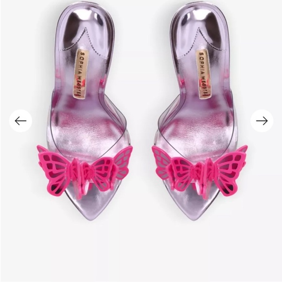 New in Box Sophia Webster Vanessa Metallic Pink Butterfly Mule Heels. Sz40.5 - Picture 3 of 11